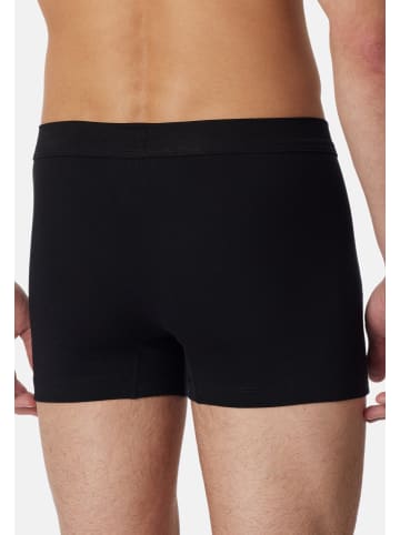 Schiesser Retro Short / Pant Long Life Cotton in Schwarz / weiß