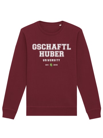 wat? Apparel Sweatshirt Gschaftlhuber University in Weinrot