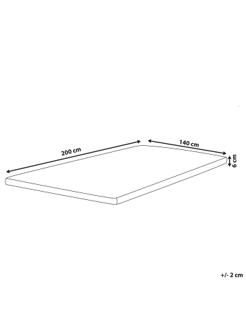 Beliani Topper SLUMBER in Grau/Weiß - (W) 140 x (H) 6 x (L) 200 cm