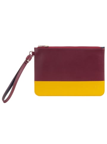 DuDu Clutch Tasche Leder 21 cm in burgundy