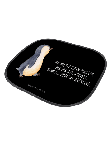 Mr. & Mrs. Panda sonnenschutz Pinguin mHerzieren mit Spruch in Schwarz