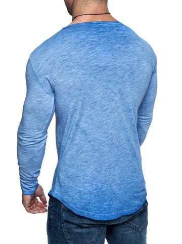 Amaci&Sons Langarmshirt FRISCO in Blau Verwaschen