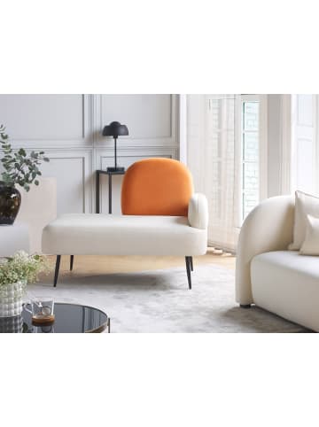 Beliani Chaiselongue ARCEY in Orange/Weiß - (W) 76 x (H) 100 x (L) 120 cm