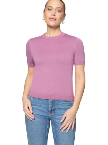 Zero  Kurzarmpullover mit Wellensaum in Smoky Grape