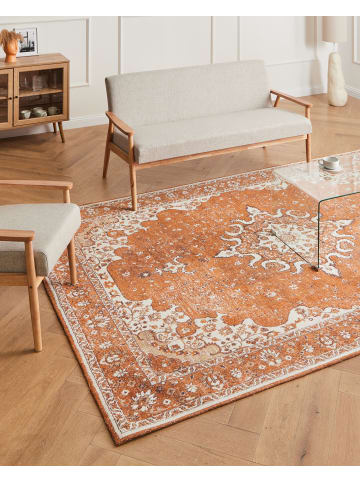 Beliani Kurzflor HAYAT in Orange/Beige - (W) 200 x (L) 300 cm