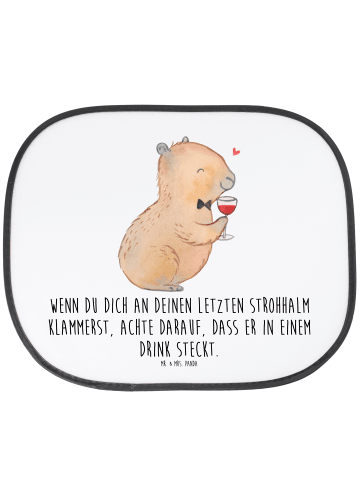 Mr. & Mrs. Panda Sonnenschutz Auto Capybara Wein mit Spruch in Weiß