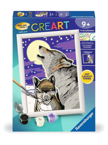 Ravensburger Ravensburger CreArt, Malen nach Zahlen Kinder - Mystische Wölfe in bunt