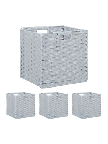 relaxdays 4 x Aufbewahrungskorb in Grau - (B)32 x (H)31 x (T)30 cm