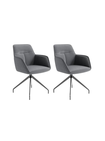 byLiving 2er-Set: Esszimmerstuhl MEMPHIS in Grau/Schwarz - (B) 62 x (H) 96 x (T) 60 cm