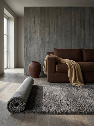 KADIMA DESIGN Hochflor-Teppich Flauschig DIADEM Wohnzimmer Modern Wohnlich in Dunkelgrau
