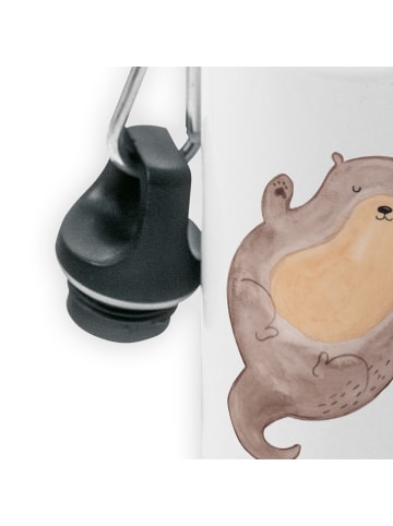 Mr. & Mrs. Panda Trinkflasche Otter Umarmen ohne Spruch in Weiß