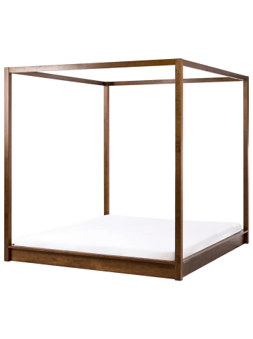 Beliani Doppelbett HERLIERE in Braun - (W) 192 x (H) 195 x (L) 212 cm