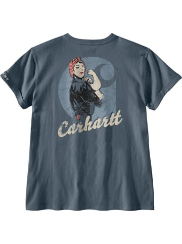 CARHARTT  Shirt "Dearborn Loose Rosie T-Shirt" in Blau