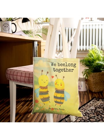 Mr. & Mrs. Panda Beutel Tasche Biene Verliebt Design mit Spruch in Weiß
