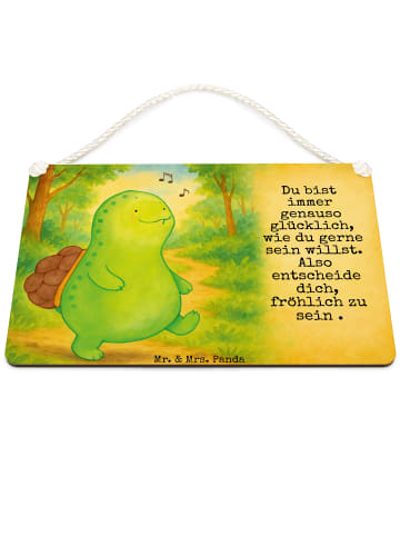 Mr. & Mrs. Panda Holzschild Schildkröte Pfeifen Design mit Spruch in Weiß