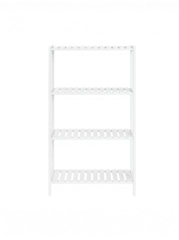 SONGMICS Badregal Bambou in Weiß - (B)60 x (H)100 x (T)26 cm