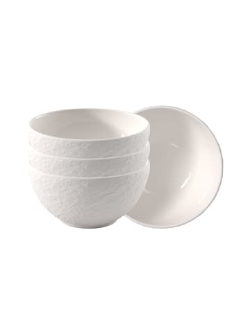 Villeroy & Boch 4er Set Müslischalen Manufacture Ice ø 14 cm weiß in weiß