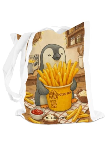 Mr. & Mrs. Panda Uni Tasche Pinguin Pommes Eimer Design ohne Spruch in Weiß