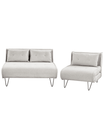 Beliani 2-tlg Sitzgruppe VESTFOLD in Grau/Schwarz
