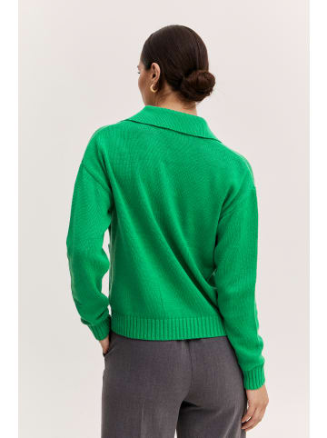 b. young BYOLIA COLLAR JUMPER - KNIT Loose fit in Verdant Green