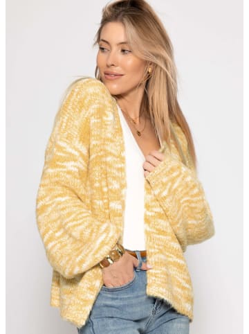 SASSYCLASSY Zweifarbiger Cardigan in Gelb