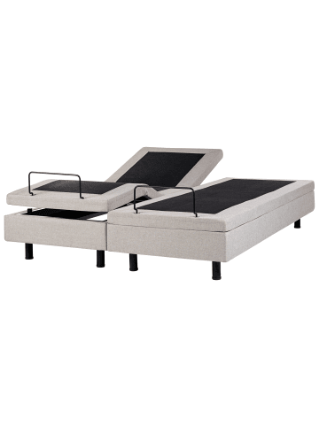 Beliani Doppelbett DUKE in Beige/Schwarz - (W) 160 x (H) 37 x (L) 200 cm