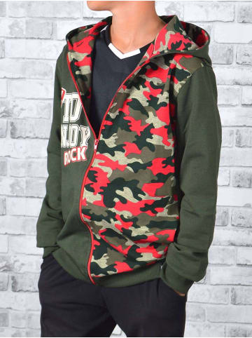 BEZLIT Sweatjacke in Olivegrün - Camouflage