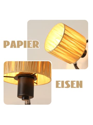 ZMH Deckenleuchte in Schwarz 1-flammige E14 Papier rund 350°Schwenkbar Deckenspots