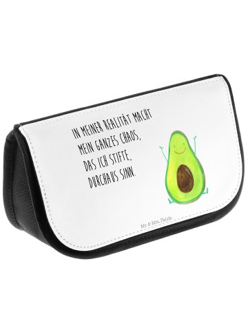 Mr. & Mrs. Panda kosmetiktäschchen Avocado Glücklich mit Spruch in Weiß