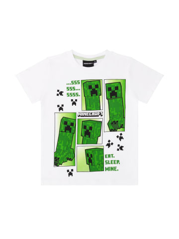 Minecraft Minecraft Kinder Pyjama kurzer Schlafanzug Creeper in weiß