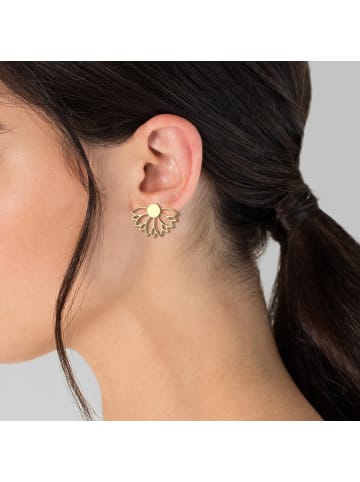 Glanzstücke München Ohrringe Lotusblüte aus Sterling Silber in gelbgold