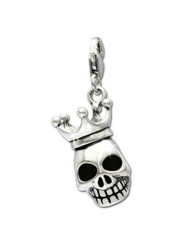 SilberDream Anhänger Silber 925 Sterling Silber Totenkopf Krone 3D Charmsanhänger