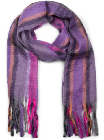 styleBREAKER Web Schal mit Streifen in Pink-Violett-Grau