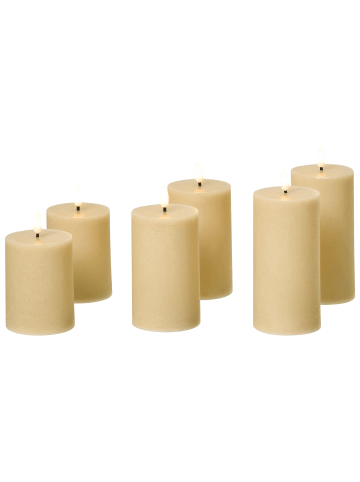 Beliani 6er-Set LED Deko BRAISE in Beige