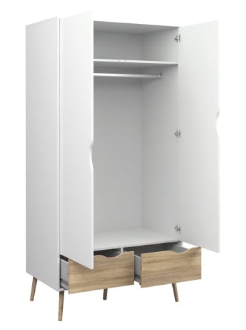 ebuy24 Kleiderschrank Kleiderschrank Weiß 99 x 58 cm