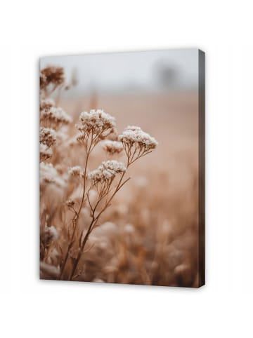 WALLARENA Leinwandbild Blumen in Beige