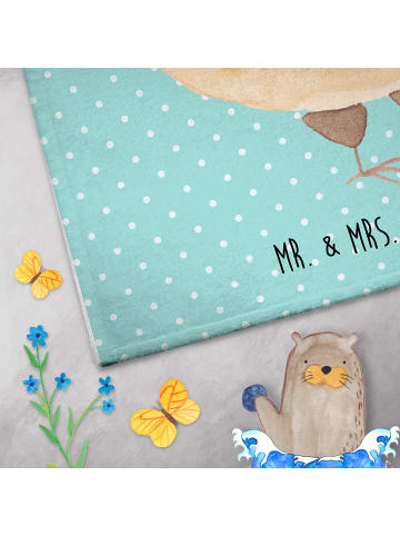 Mr. & Mrs. Panda handtuch gäste wc Eule Federschmuck ohne Spruch in Türkis Pastell