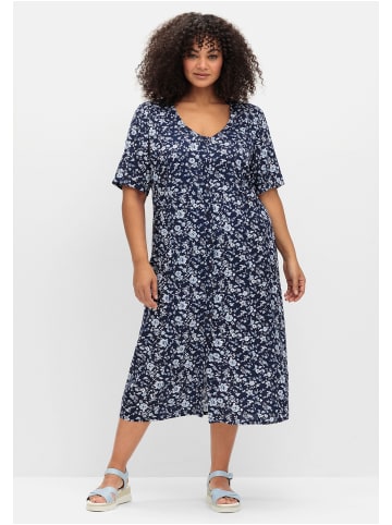sheego Midikleid in marine gemustert
