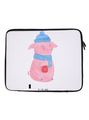 Mr. & Mrs. Panda Notebook Tasche Schwein Glühwein ohne Spruch in Weiß