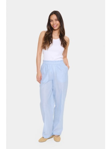 SAINT TROPEZ Casual Hose SigridSZ Lockere Passform in Soft Chambray Shimmer Stripe