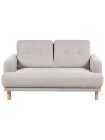 Beliani 2-Sitzer Sofa TUVE in Beige/Heller Holzfarbton - (W) 149 x (H) 85 x (L) 90 cm
