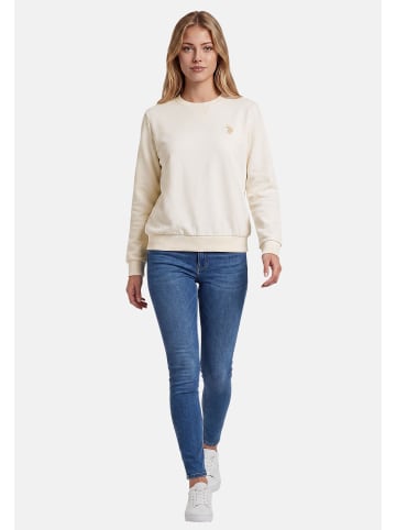 U.S. Polo Assn. Pullover USZoee – Damen Sweatshirt mit Rundhalsausschnitt in Weiss-Beige