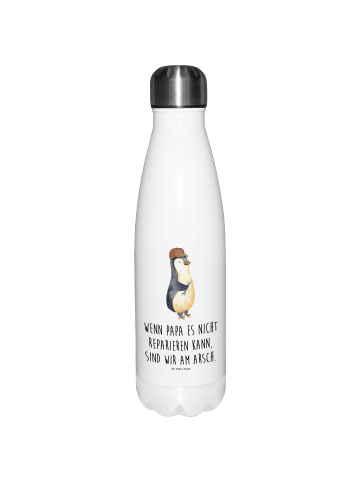 Mr. & Mrs. Panda Thermosflasche Wenn Papa es nicht reparieren ka... in Weiß