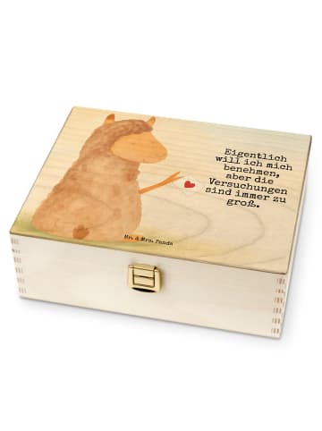 Mr. & Mrs. Panda Teebox Alpaka Fahne Design mit Spruch in Weiß