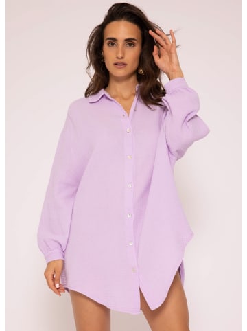 SASSYCLASSY Ultra Oversize Musselin-Blusenhemd lange Variante in Flieder