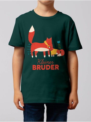 wat? Apparel T-Shirt Fuchs Kleiner Bruder in Dunkelgrün