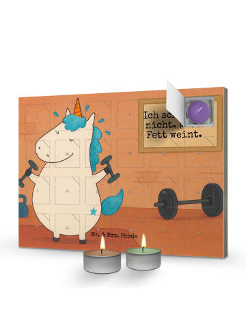 Mr. & Mrs. Panda adventskalender mit kerzen Einhorn Fitness Desi... in Weiß