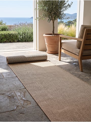 KADIMA DESIGN Teppichläufer Uni flachgewebt pflegeleicht Wohnzimmer Flur in Natur