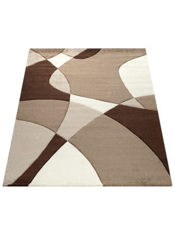 KADIMA DESIGN Teppich Kurzflor Abstrakt Wohnzimmer in Braun