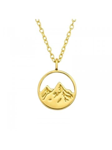 Alexander York Kette mit Anhänger BERGE in Gold aus 925 Sterling Silber, 2-tlg. in gold